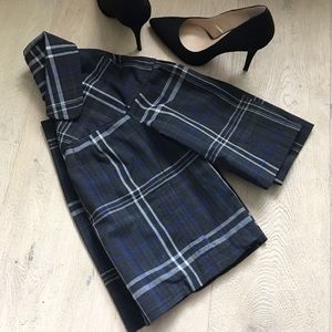 Blue and grey cape (short blazer)